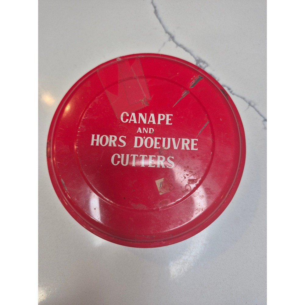 Vintage Viking Handmade Japan Canapé Hors‎ D'oeuvre Cutters Set Tin